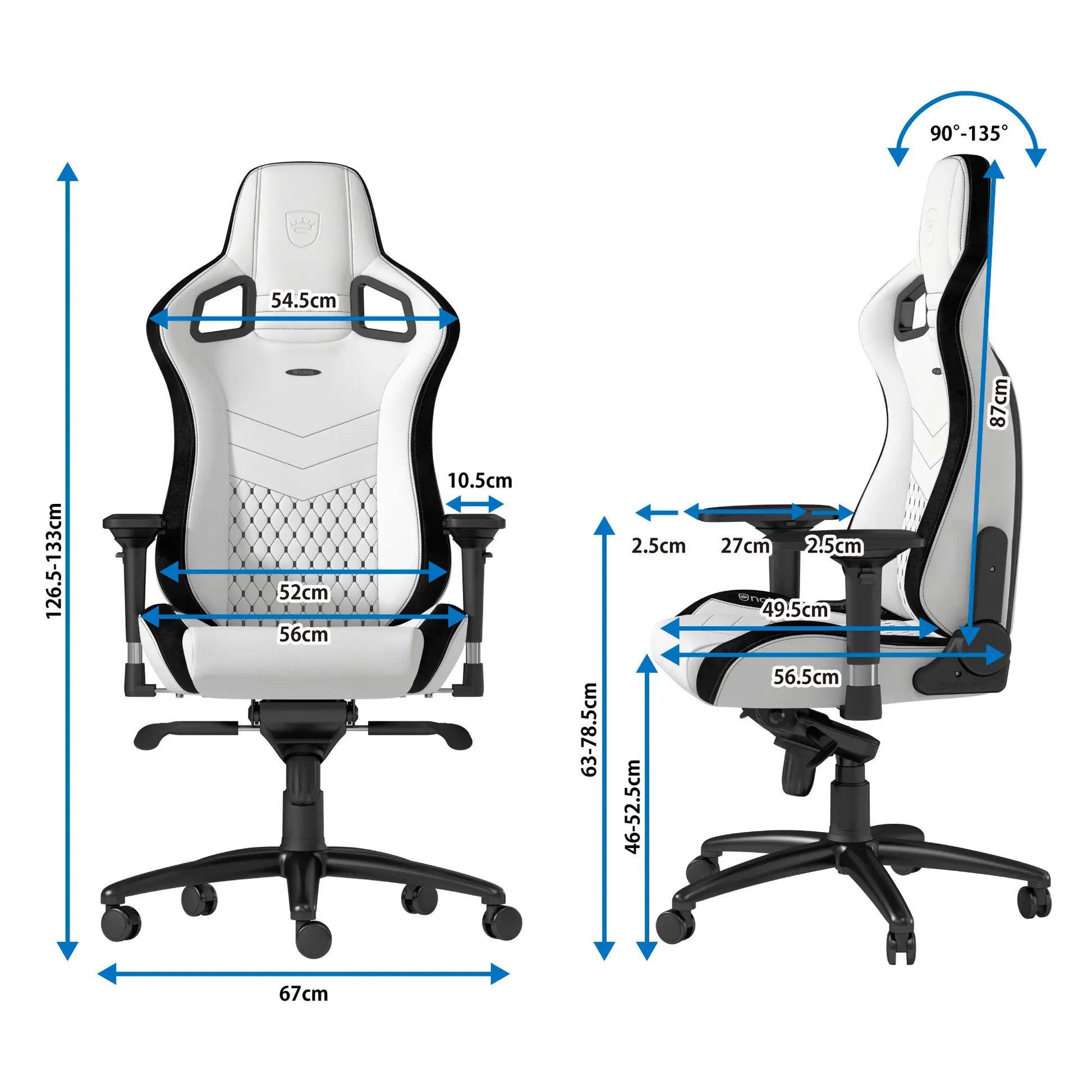 noblechairs ゲーミングチェア|EPIC - Premium White|NBL-PU-WHT-002 noblechairs ゲーミングチェア|EPIC - Premium White|NBL-PU-WHT-002