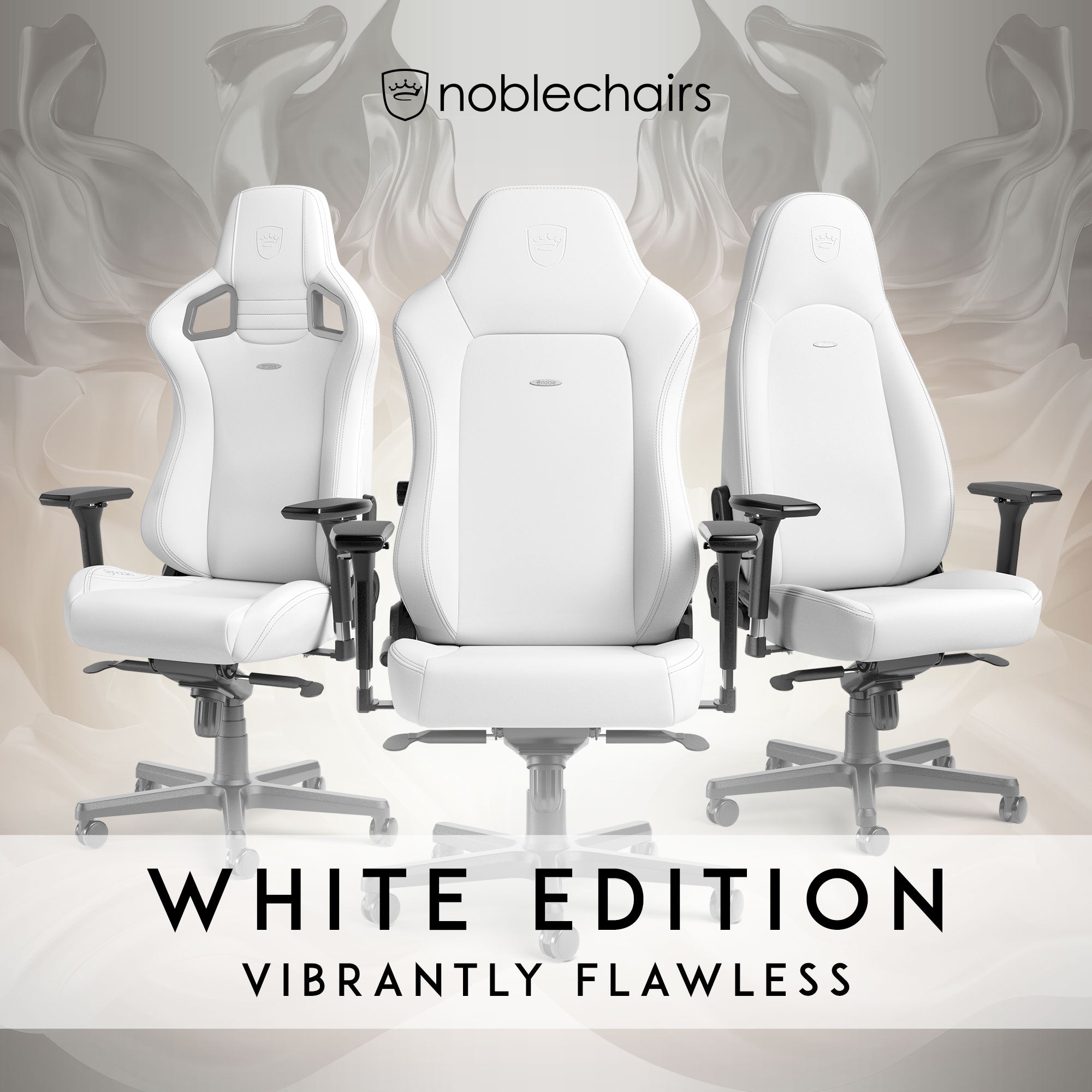 noblechairs ゲーミングチェア｜HERO - WHITE EDITION｜NBL-HRO-PU-WED